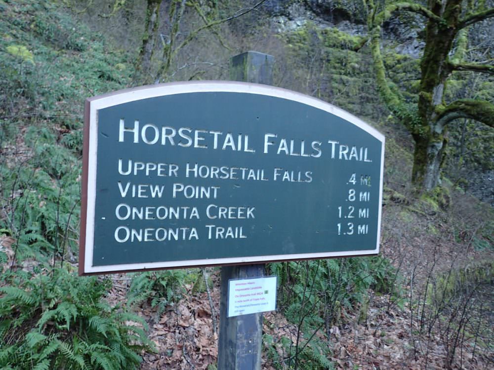 Horstail Falls Sign