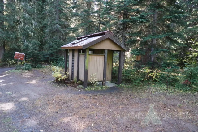 a small shed in the woods