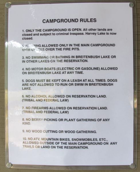 Rules for a campground