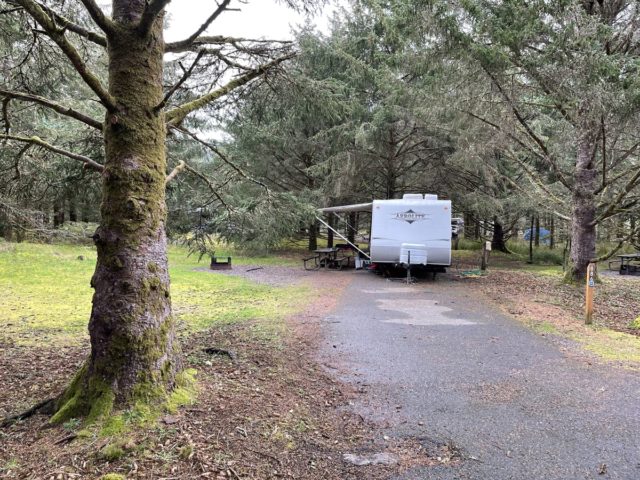 Campsite and trailer